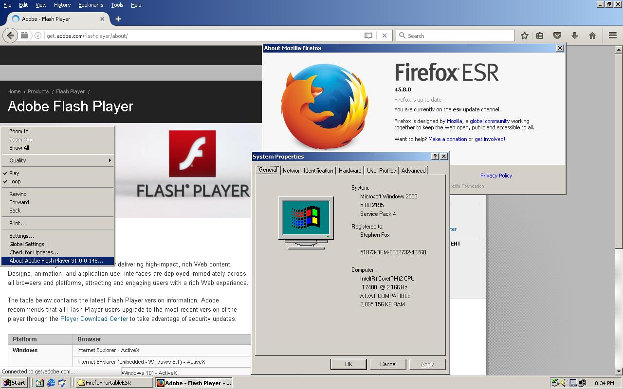 windows xp service pack 4 adobe flash player