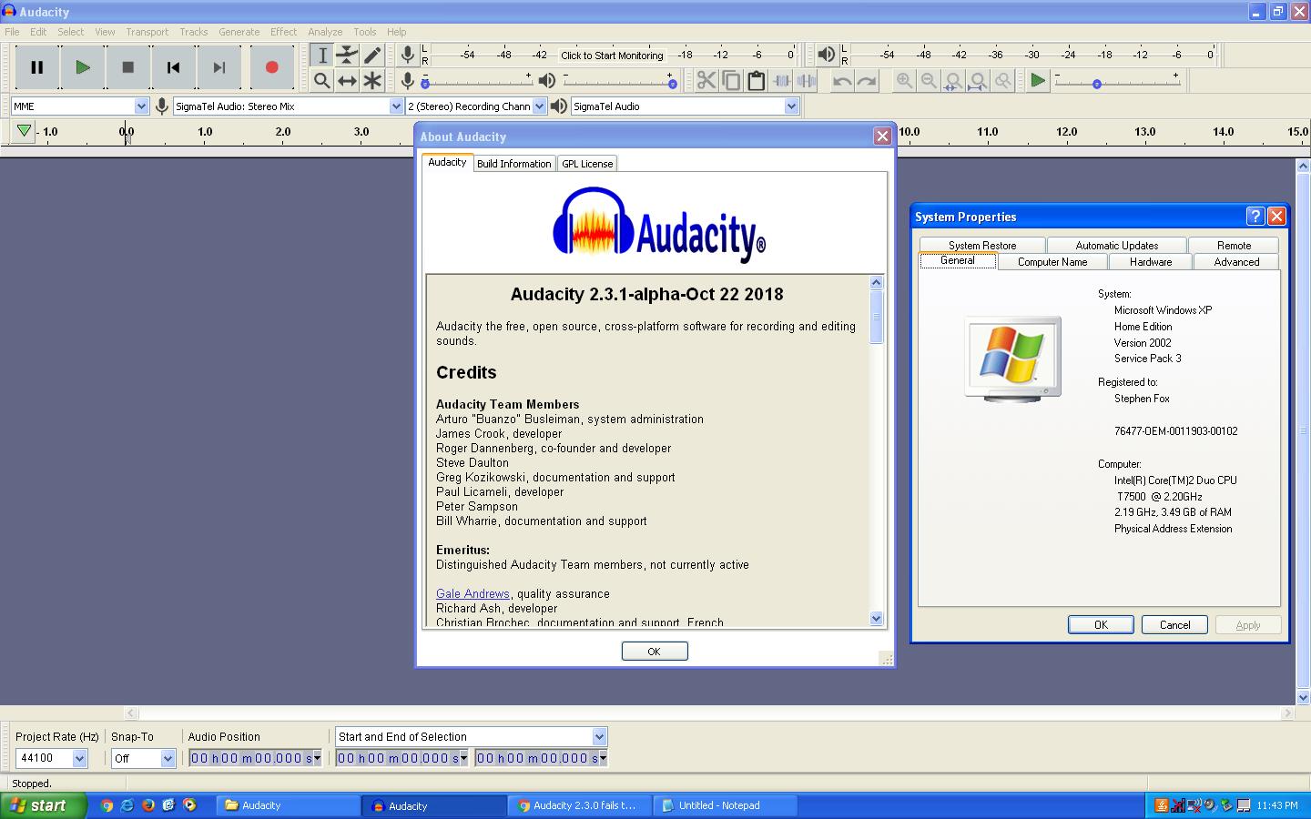 audacity 32 bit windows xp